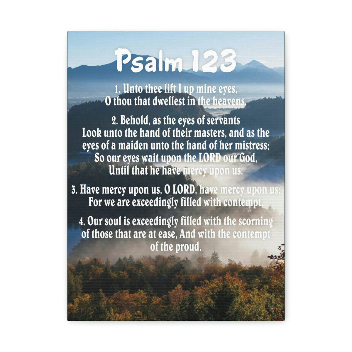 Scripture Walls Unto Thee Psalm 123:3 Christian Wall Art Bible Verse Print Ready to Hang Unframed-Express Your Love Gifts