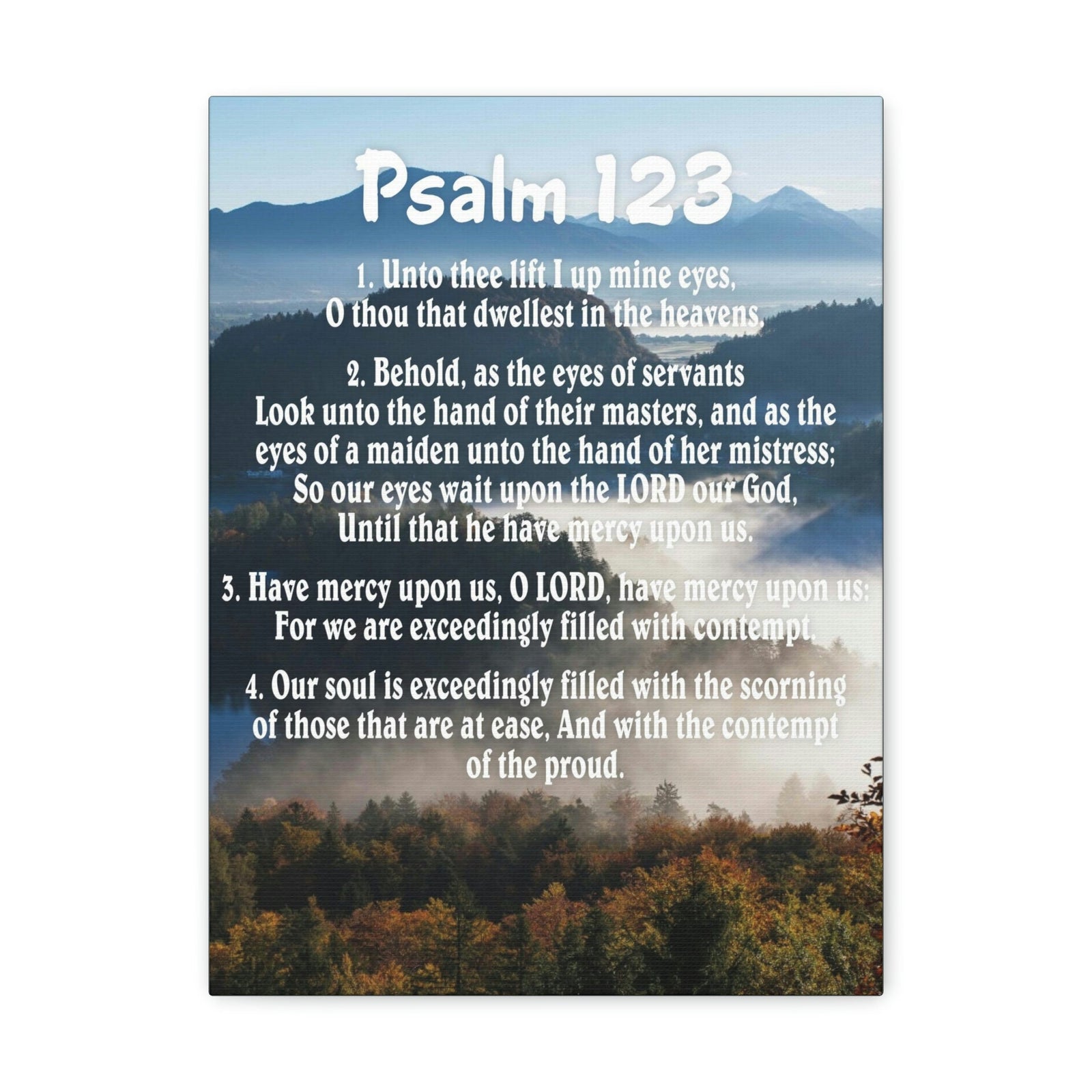 Scripture Walls Unto Thee Psalm 123:3 Christian Wall Art Bible Verse Print Ready to Hang Unframed-Express Your Love Gifts