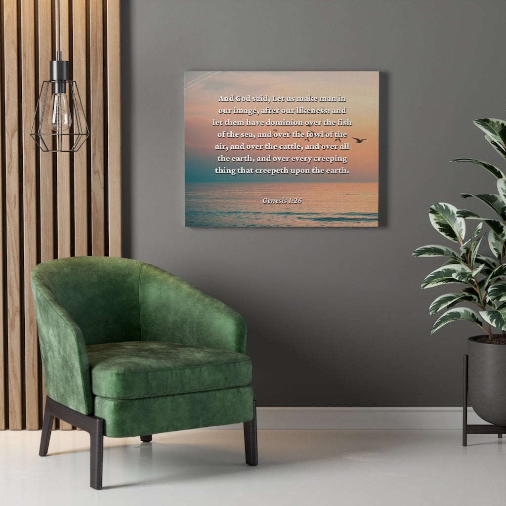 Scripture Walls Upon The Earth Genesis 1:26 Bible Verse Canvas Christian Wall Art Ready to Hang Unframed-Express Your Love Gifts