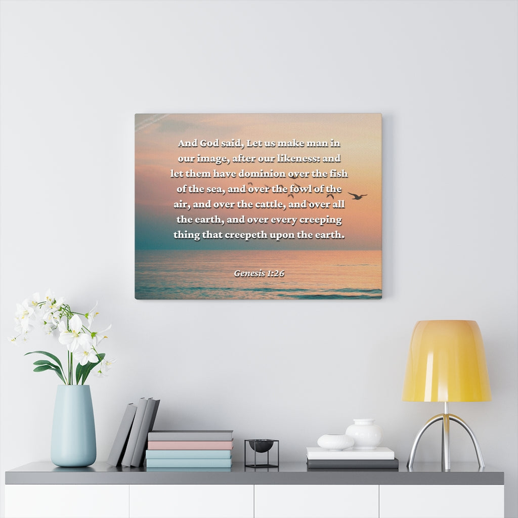 Scripture Walls Upon The Earth Genesis 1:26 Bible Verse Canvas Christian Wall Art Ready to Hang Unframed-Express Your Love Gifts