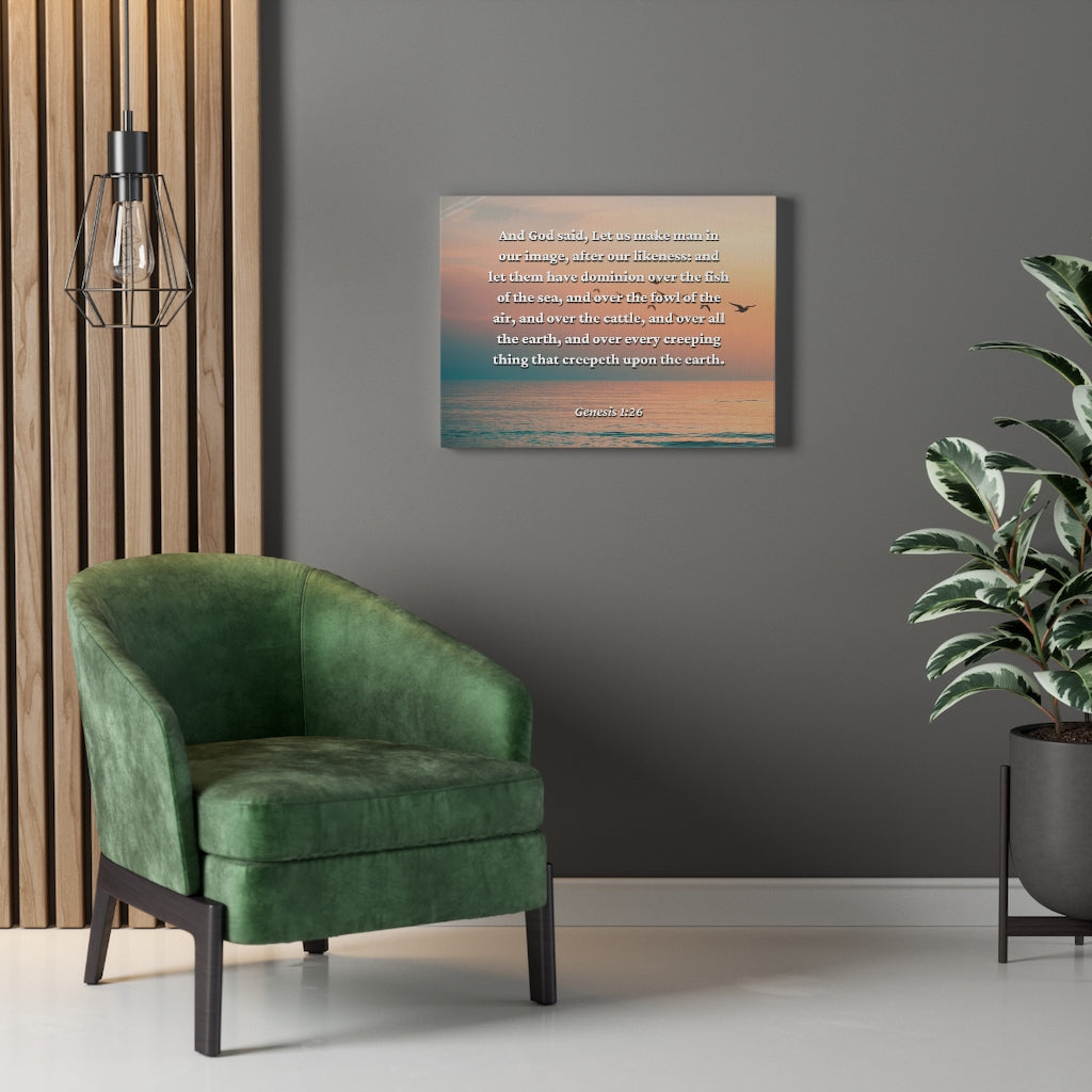 Scripture Walls Upon The Earth Genesis 1:26 Bible Verse Canvas Christian Wall Art Ready to Hang Unframed-Express Your Love Gifts