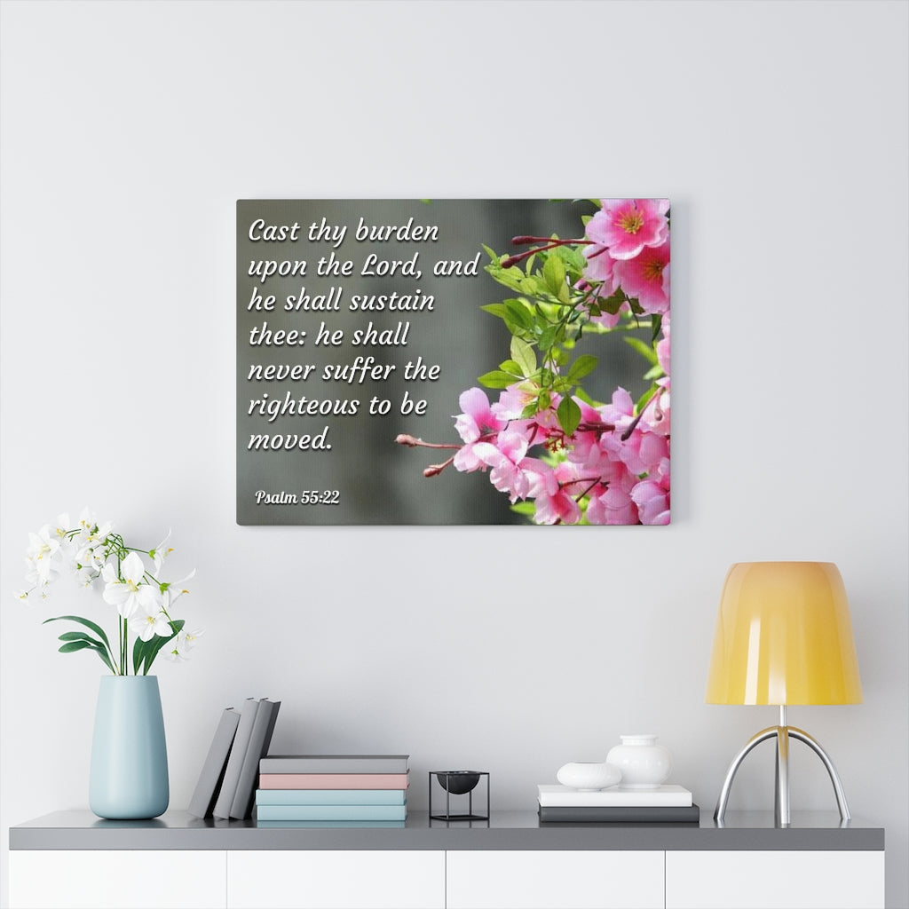 Scripture Walls Upon The Lord Psalm 55:22 Bible Verse Canvas Christian Wall Art Ready to Hang Unframed-Express Your Love Gifts