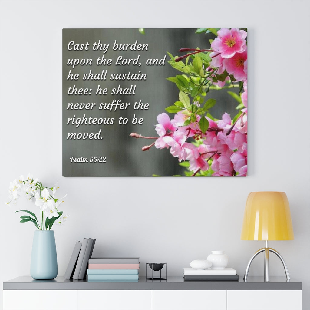 Scripture Walls Upon The Lord Psalm 55:22 Bible Verse Canvas Christian Wall Art Ready to Hang Unframed-Express Your Love Gifts
