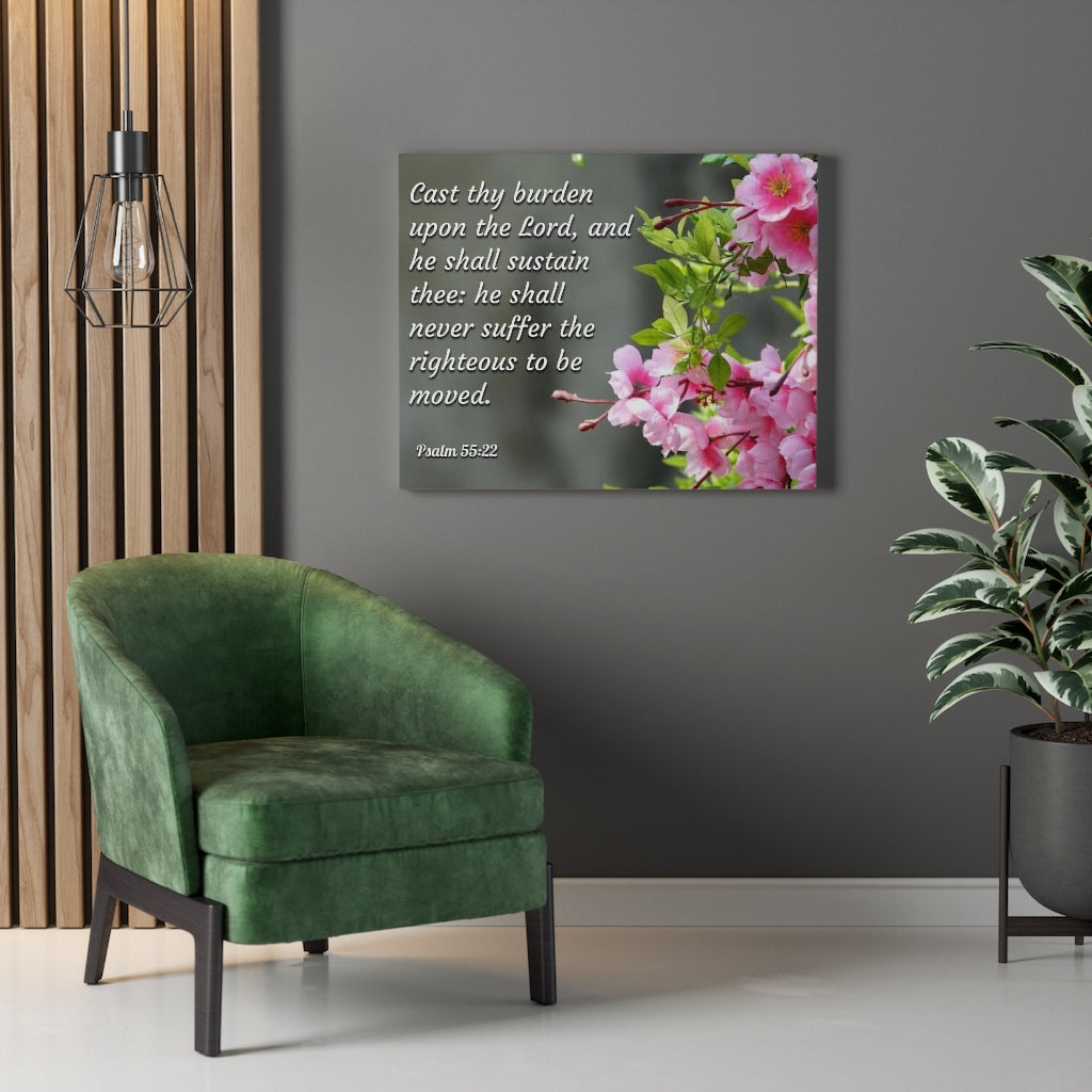 Scripture Walls Upon The Lord Psalm 55:22 Bible Verse Canvas Christian Wall Art Ready to Hang Unframed-Express Your Love Gifts