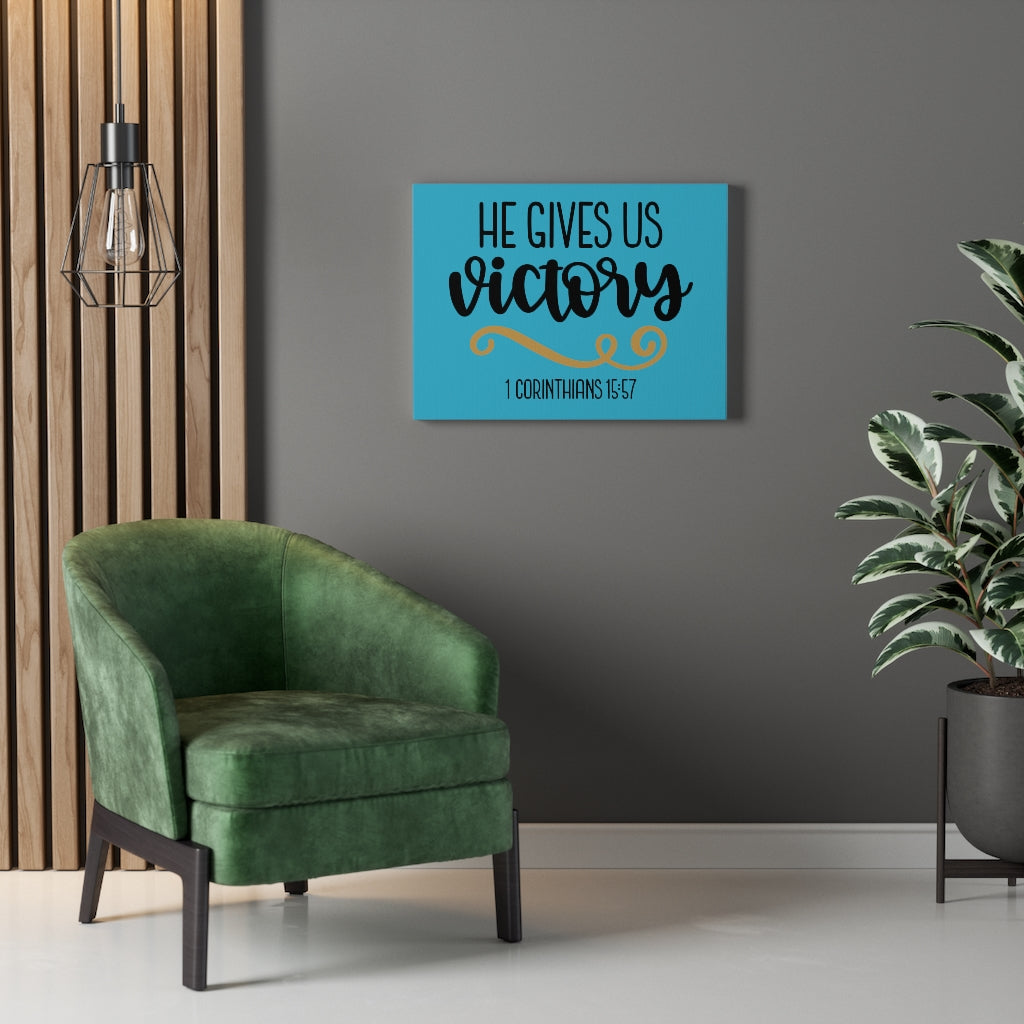 Scripture Walls Victory 1 Corinthians 15:57 Bible Verse Canvas Christian Wall Art Ready to Hang Unframed-Express Your Love Gifts