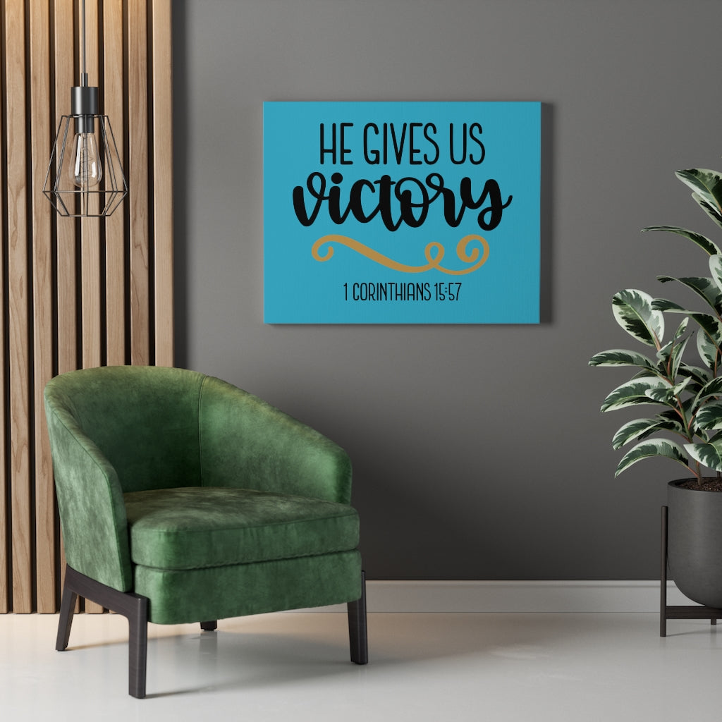 Scripture Walls Victory 1 Corinthians 15:57 Bible Verse Canvas Christian Wall Art Ready to Hang Unframed-Express Your Love Gifts