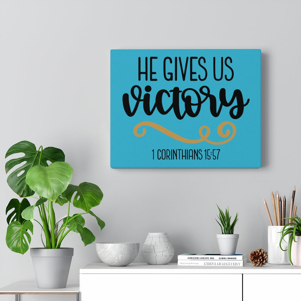 Scripture Walls Victory 1 Corinthians 15:57 Bible Verse Canvas Christian Wall Art Ready to Hang Unframed-Express Your Love Gifts