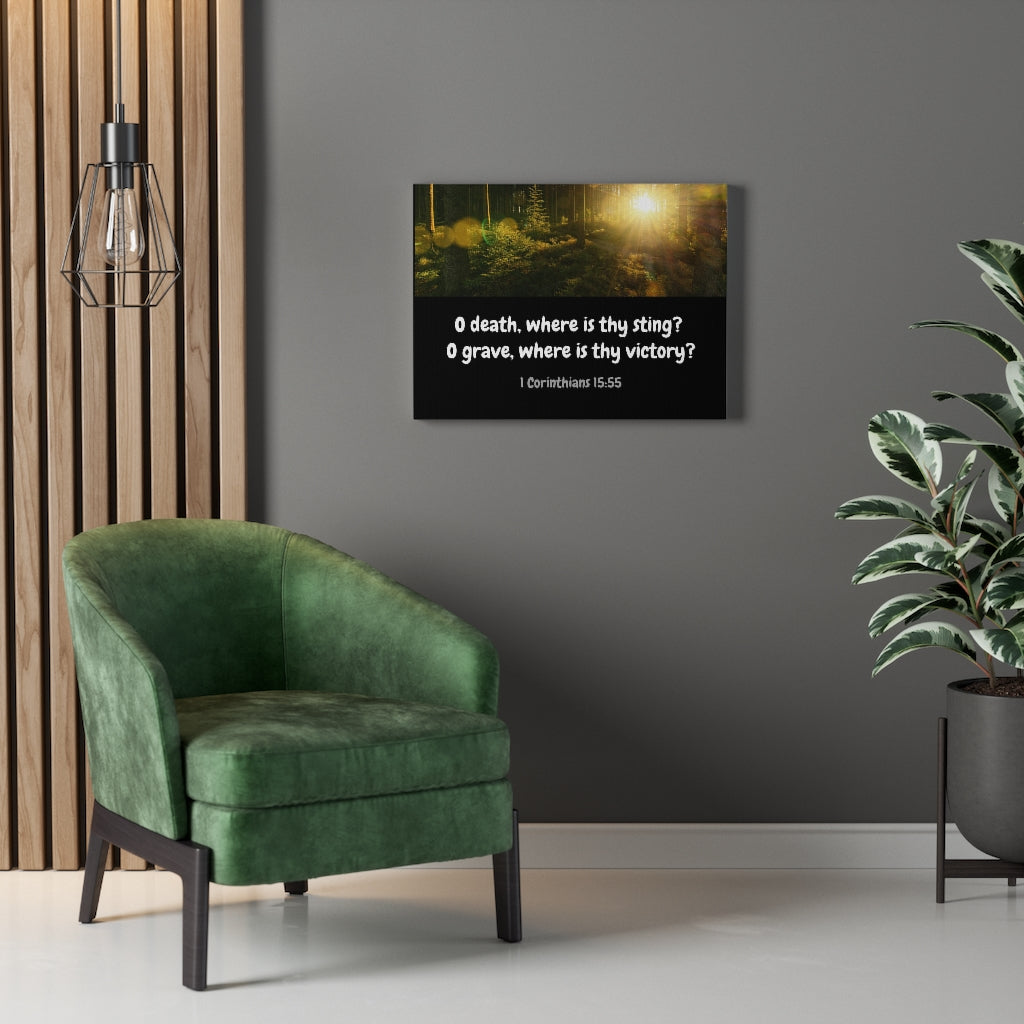 Scripture Walls Victory Over Death 1 Corinthians 15:55 Bible Verse Canvas Christian Wall Art Ready to Hang Unframed-Express Your Love Gifts