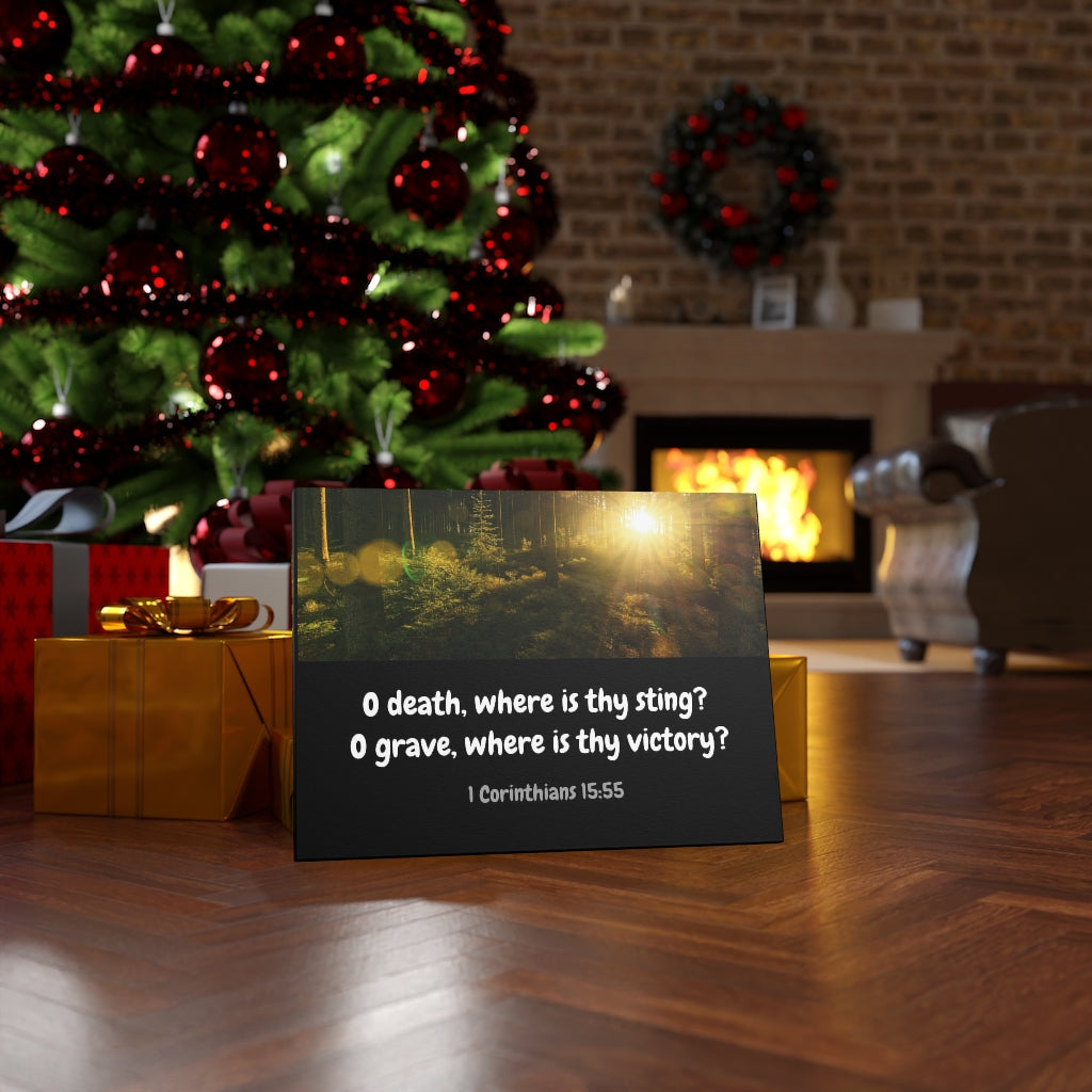 Scripture Walls Victory Over Death 1 Corinthians 15:55 Bible Verse Canvas Christian Wall Art Ready to Hang Unframed-Express Your Love Gifts