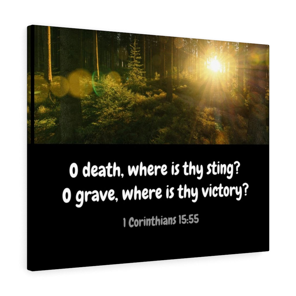 Scripture Walls Victory Over Death 1 Corinthians 15:55 Bible Verse Canvas Christian Wall Art Ready to Hang Unframed-Express Your Love Gifts