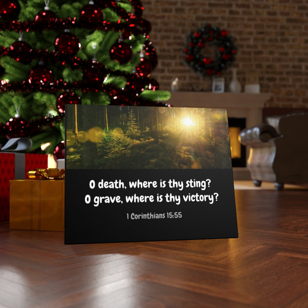 Scripture Walls Victory Over Death 1 Corinthians 15:55 Bible Verse Canvas Christian Wall Art Ready to Hang Unframed-Express Your Love Gifts