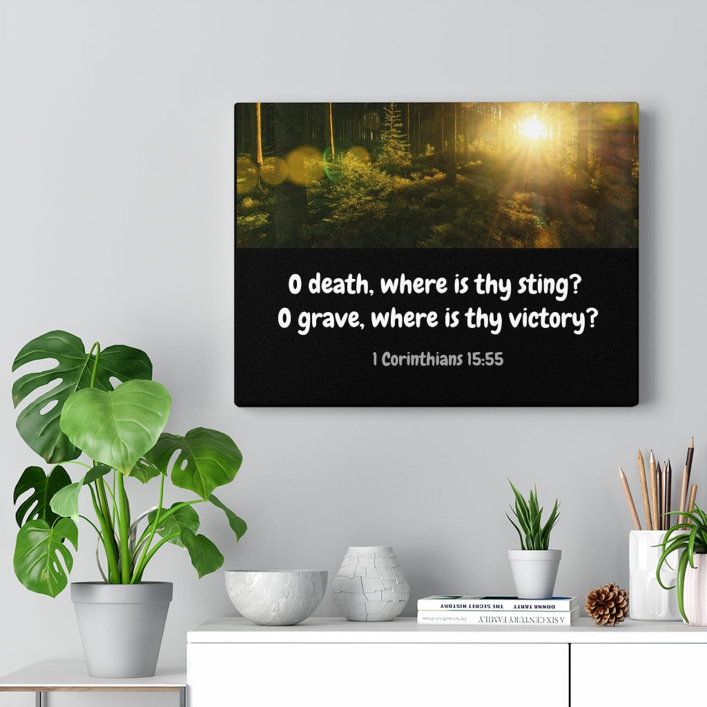 Scripture Walls Victory Over Death 1 Corinthians 15:55 Bible Verse Canvas Christian Wall Art Ready to Hang Unframed-Express Your Love Gifts