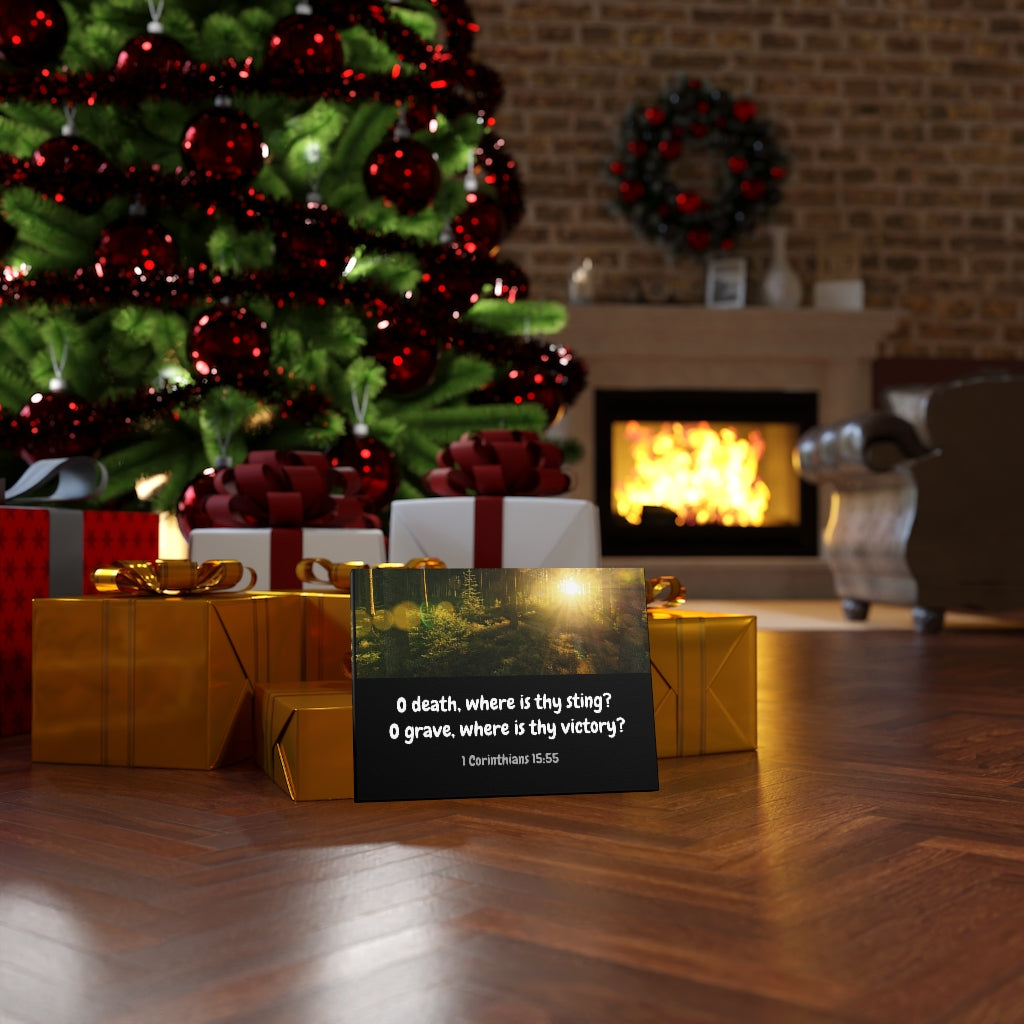 Scripture Walls Victory Over Death 1 Corinthians 15:55 Bible Verse Canvas Christian Wall Art Ready to Hang Unframed-Express Your Love Gifts