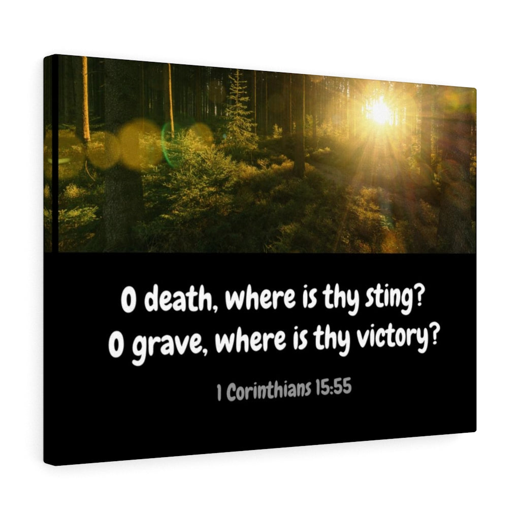 Scripture Walls Victory Over Death 1 Corinthians 15:55 Bible Verse Canvas Christian Wall Art Ready to Hang Unframed-Express Your Love Gifts