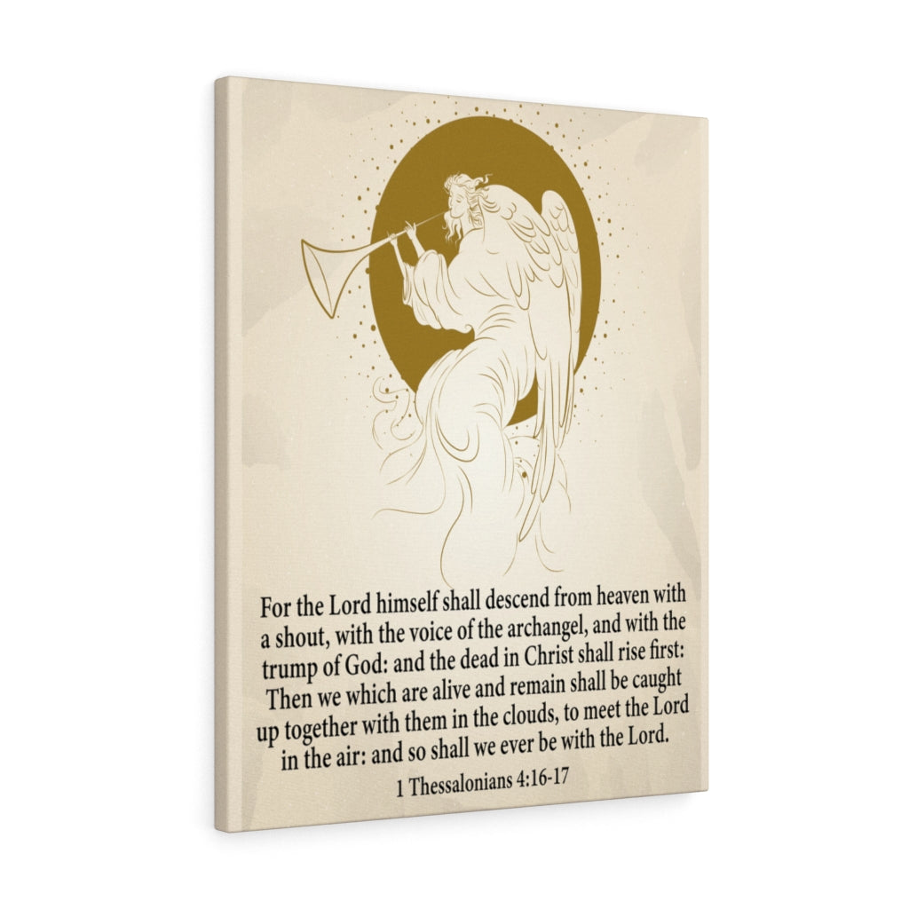 Scripture Walls Voice of the Archangel 1 Thessalonians 4:16-17 Bible Verse Canvas Christian Wall Art Ready to Hang Unframed-Express Your Love Gifts