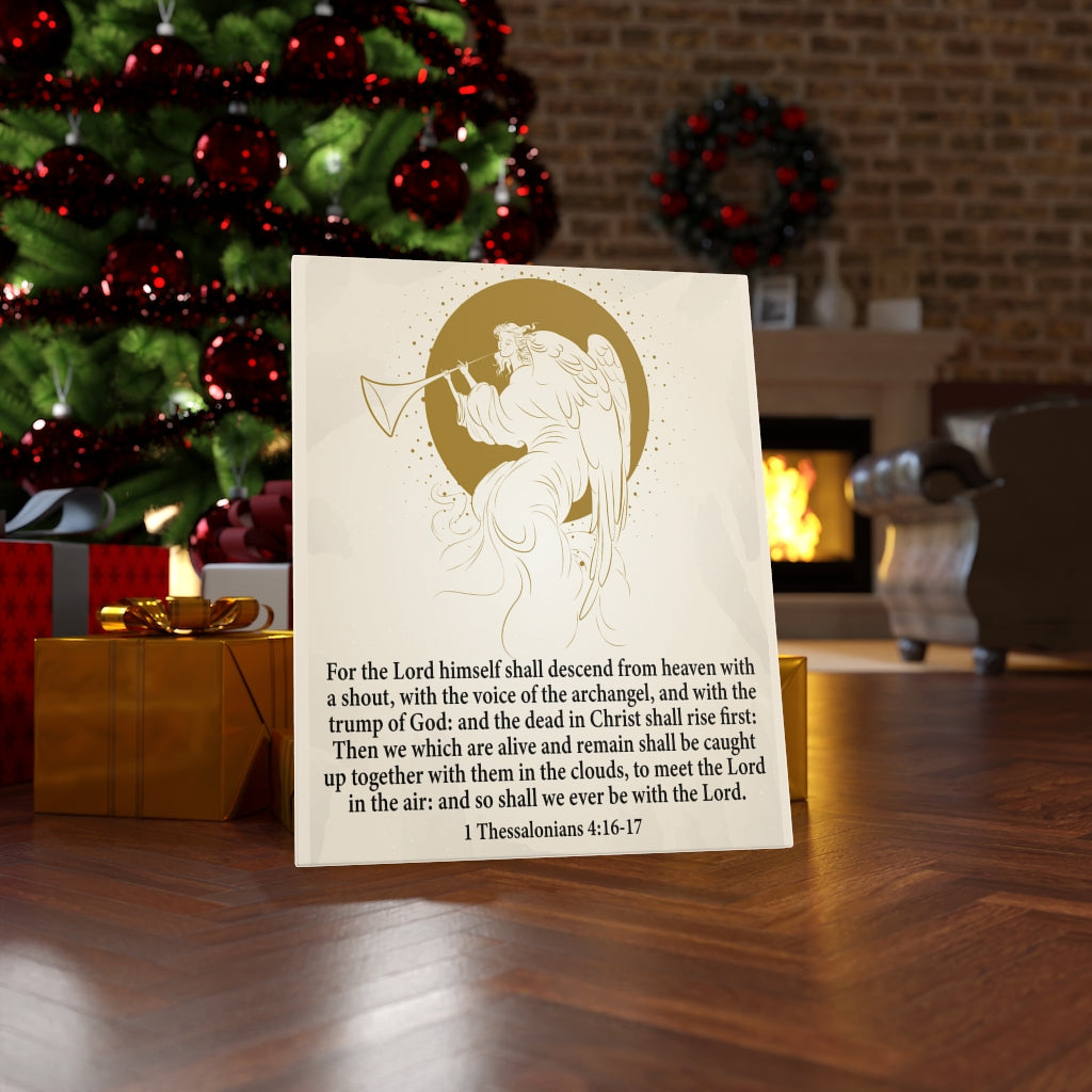 Scripture Walls Voice of the Archangel 1 Thessalonians 4:16-17 Bible Verse Canvas Christian Wall Art Ready to Hang Unframed-Express Your Love Gifts