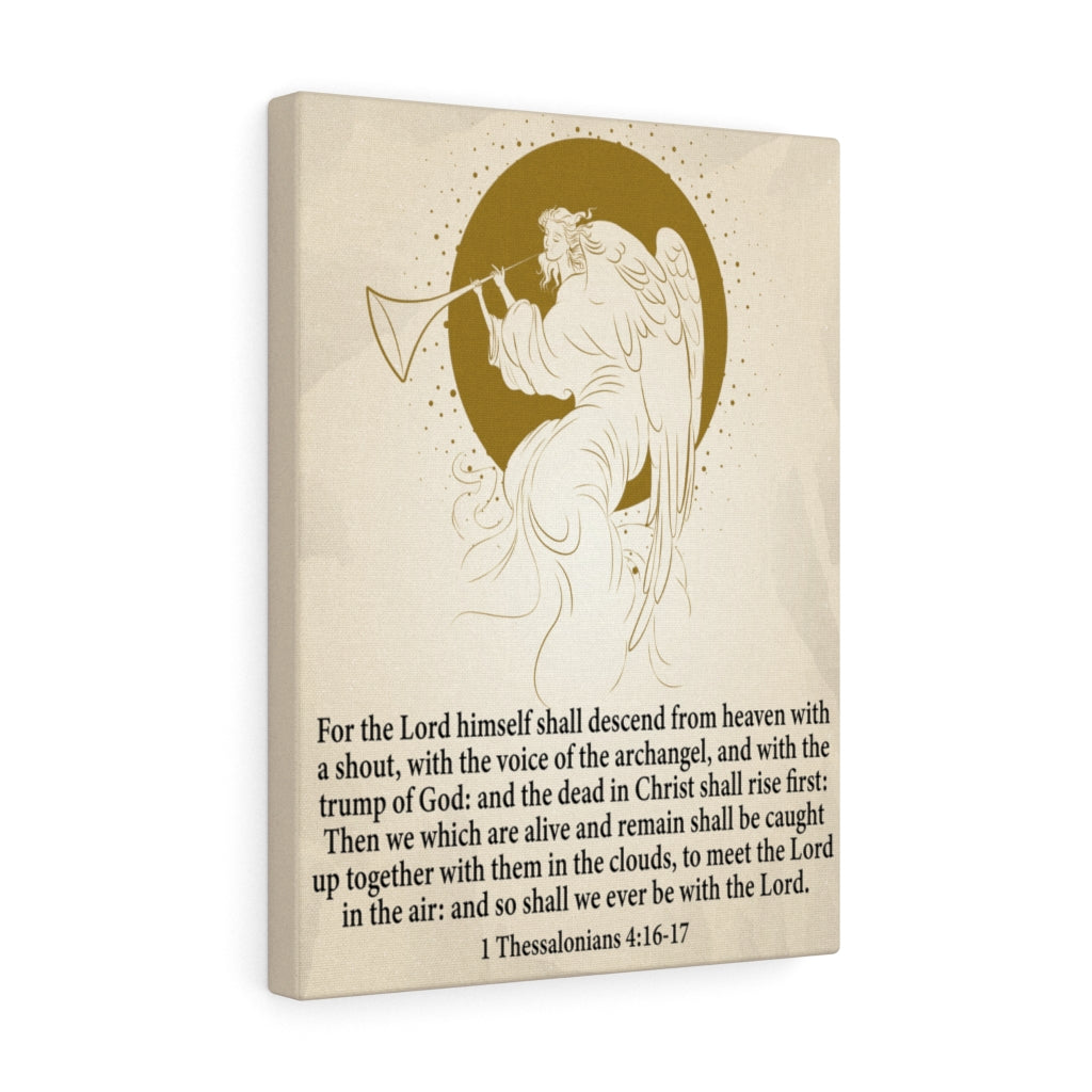 Scripture Walls Voice of the Archangel 1 Thessalonians 4:16-17 Bible Verse Canvas Christian Wall Art Ready to Hang Unframed-Express Your Love Gifts