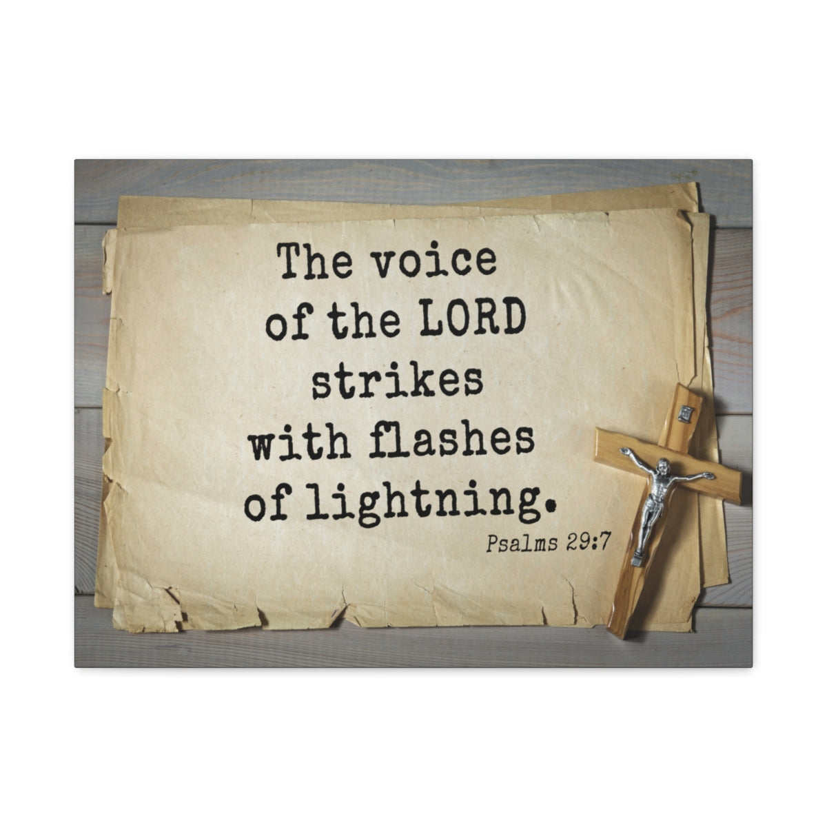Scripture Walls Voice Of The Lord Psalms 29:7 Bible Verse Canvas Christian Wall Art Ready to Hang Unframed-Express Your Love Gifts