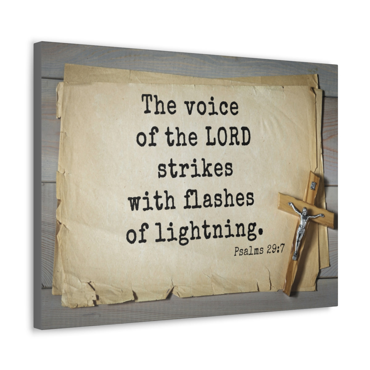 Scripture Walls Voice Of The Lord Psalms 29:7 Bible Verse Canvas Christian Wall Art Ready to Hang Unframed-Express Your Love Gifts