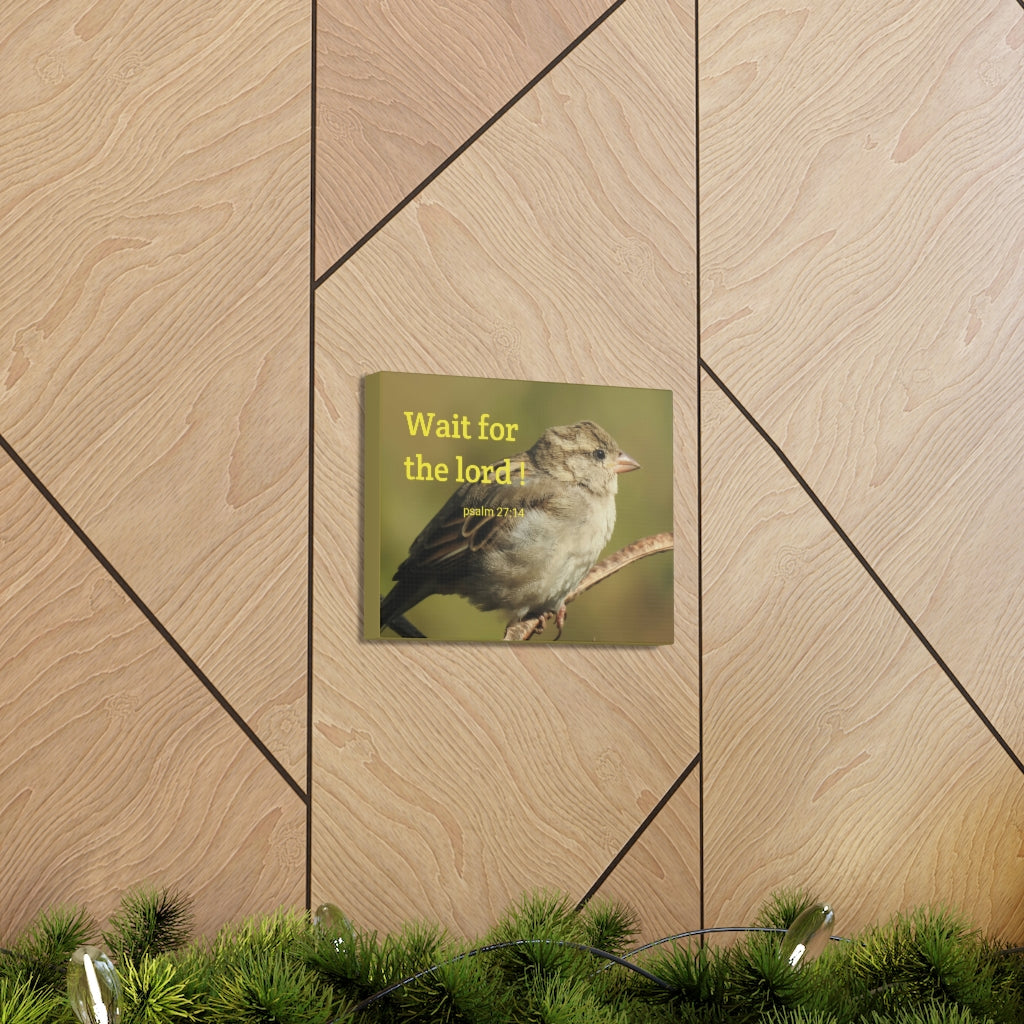 Scripture Walls Wait For The Lord Psalm 27:14 Bible Verse Canvas Christian Wall Art Ready to Hang Unframed-Express Your Love Gifts
