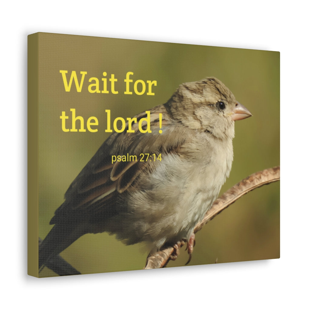 Scripture Walls Wait For The Lord Psalm 27:14 Bible Verse Canvas Christian Wall Art Ready to Hang Unframed-Express Your Love Gifts