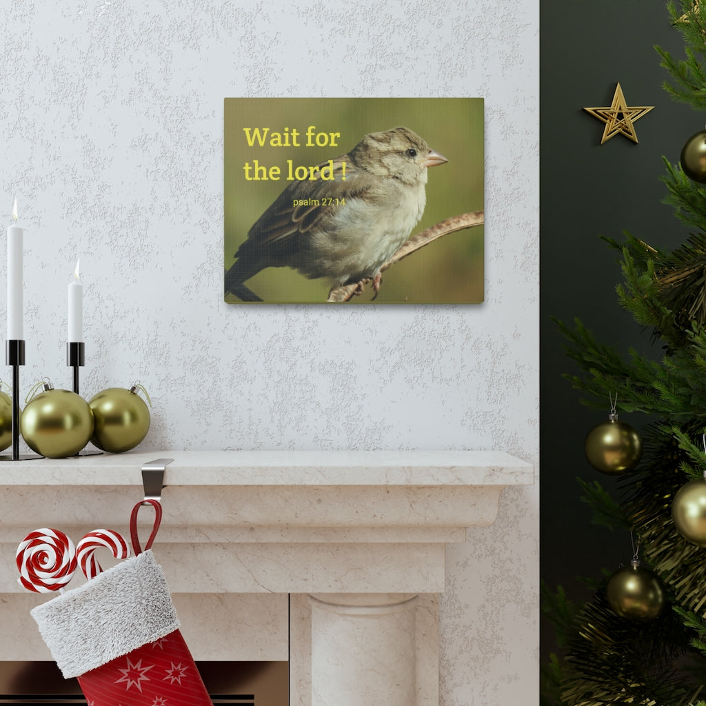 Scripture Walls Wait For The Lord Psalm 27:14 Bible Verse Canvas Christian Wall Art Ready to Hang Unframed-Express Your Love Gifts