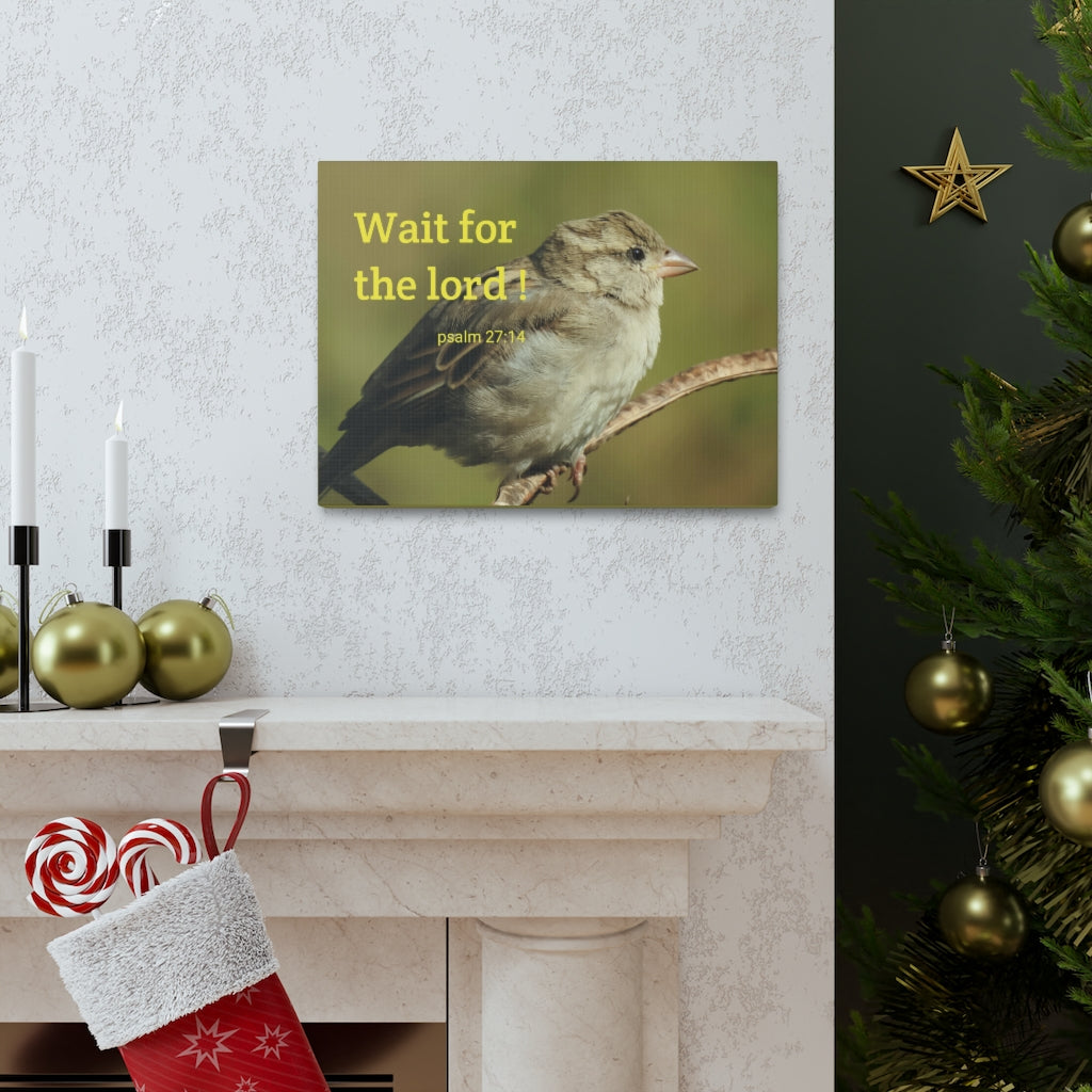 Scripture Walls Wait For The Lord Psalm 27:14 Bible Verse Canvas Christian Wall Art Ready to Hang Unframed-Express Your Love Gifts