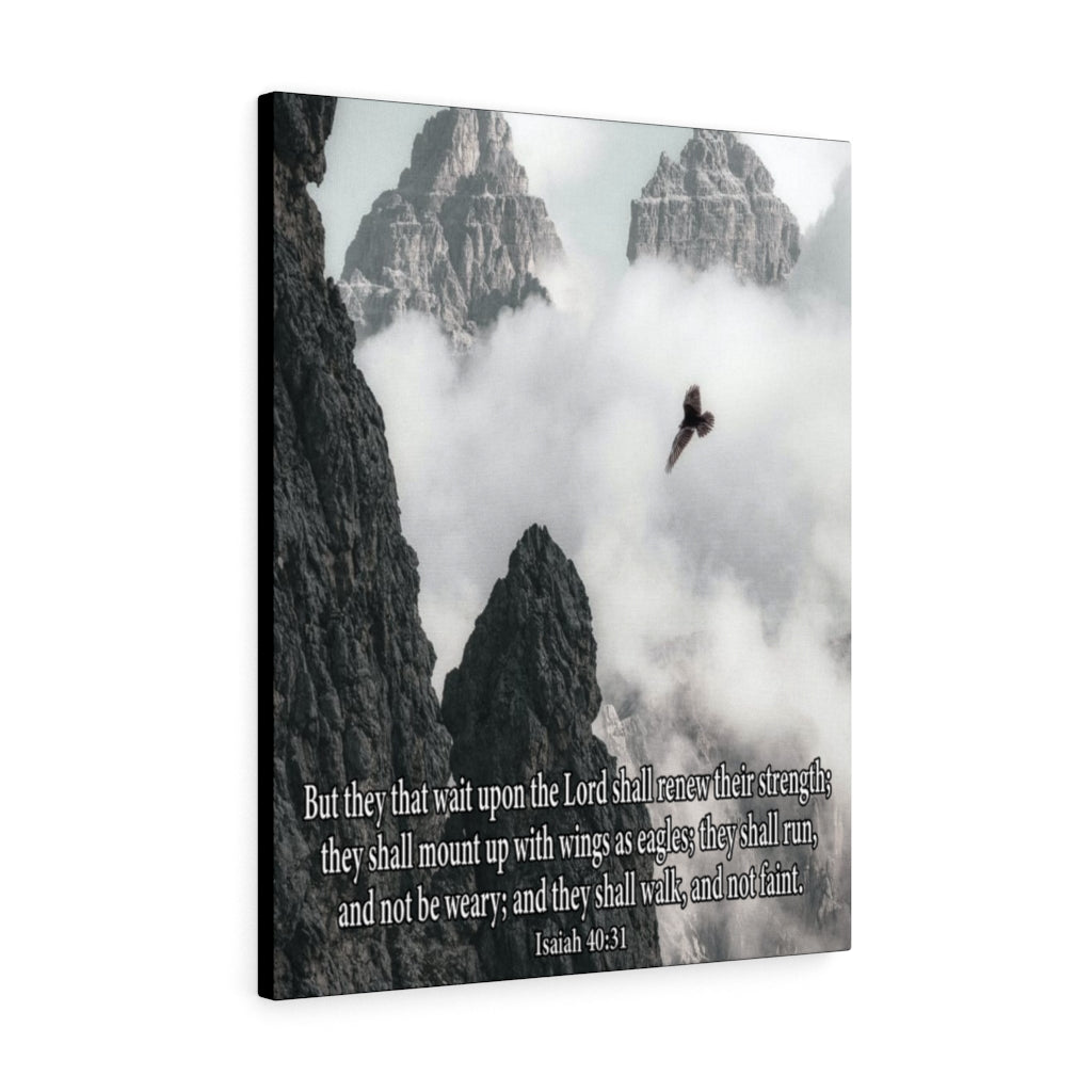 Scripture Walls Wait Upon the Lord Isaiah 40:31 Bible Verse Canvas Christian Wall Art Ready to Hang Unframed-Express Your Love Gifts