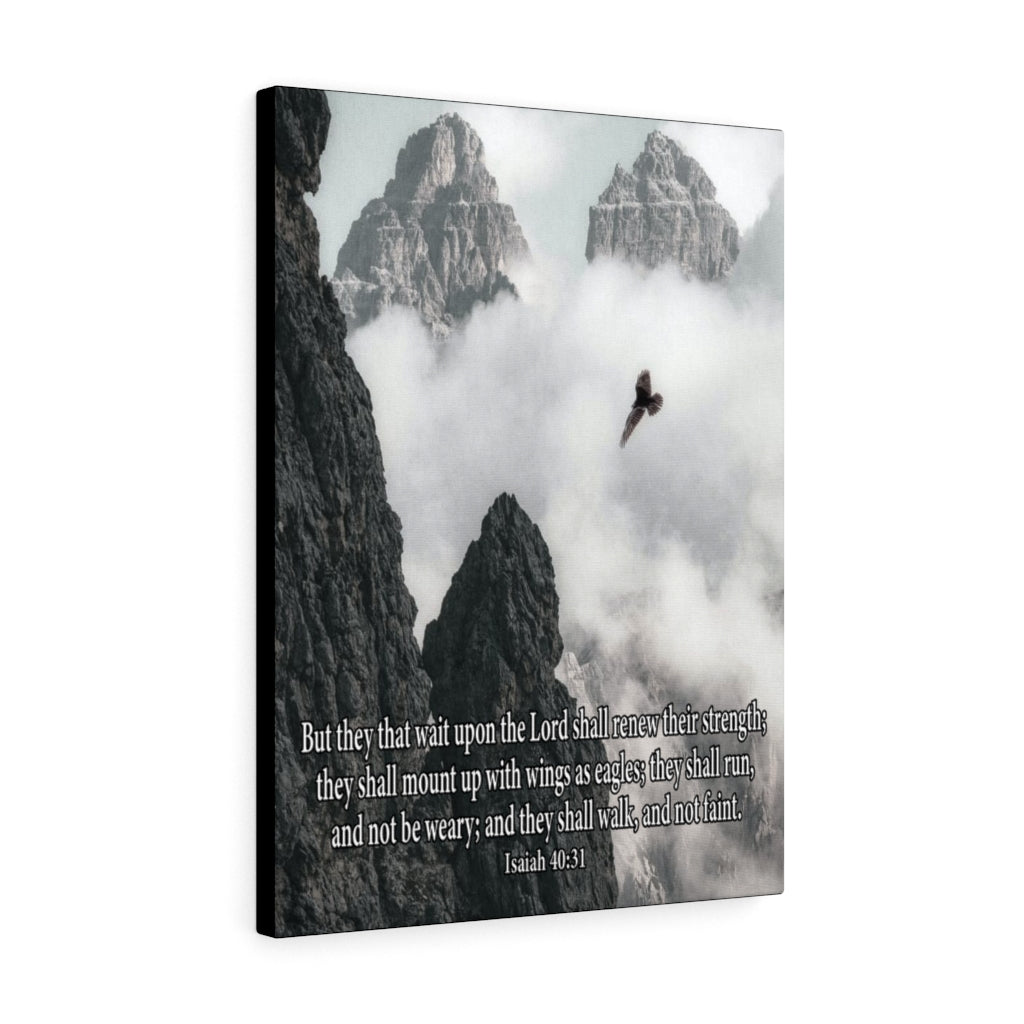 Scripture Walls Wait Upon the Lord Isaiah 40:31 Bible Verse Canvas Christian Wall Art Ready to Hang Unframed-Express Your Love Gifts