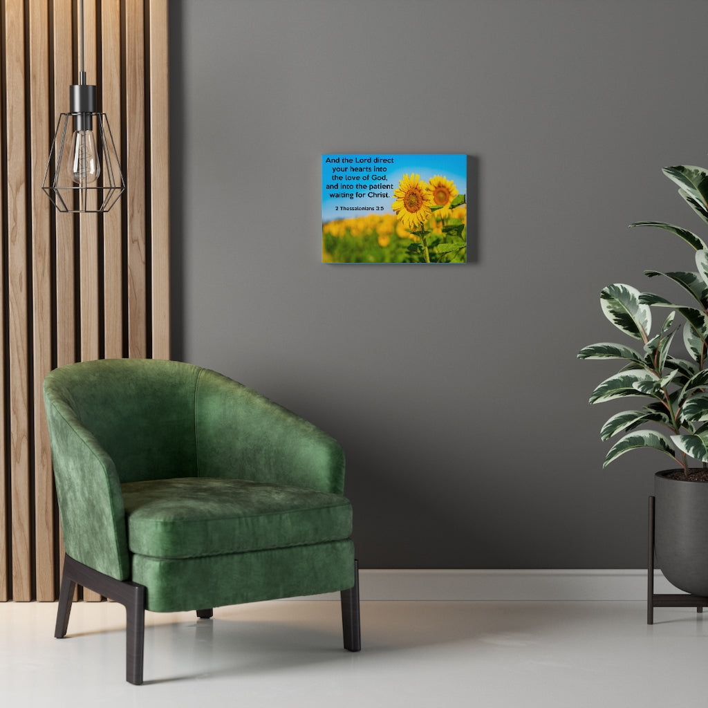 Scripture Walls Waiting For Christ 2 Thessalonians 3:5 Bible Verse Canvas Christian Wall Art Ready to Hang Unframed-Express Your Love Gifts