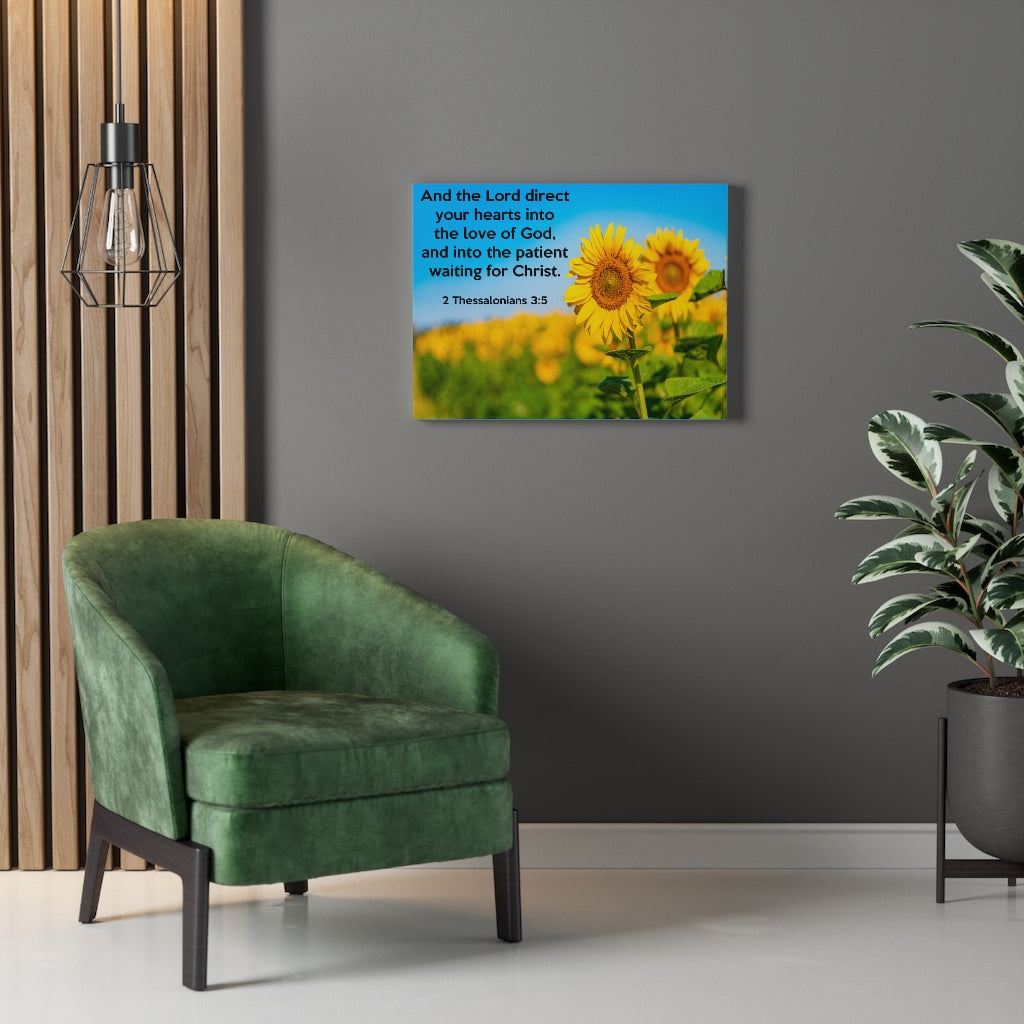 Scripture Walls Waiting For Christ 2 Thessalonians 3:5 Bible Verse Canvas Christian Wall Art Ready to Hang Unframed-Express Your Love Gifts