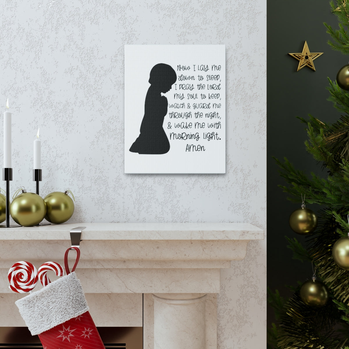 Scripture Walls Wake Me With Morning Psalms 4:8 Christian Wall Art Print Ready to Hang Unframed-Express Your Love Gifts