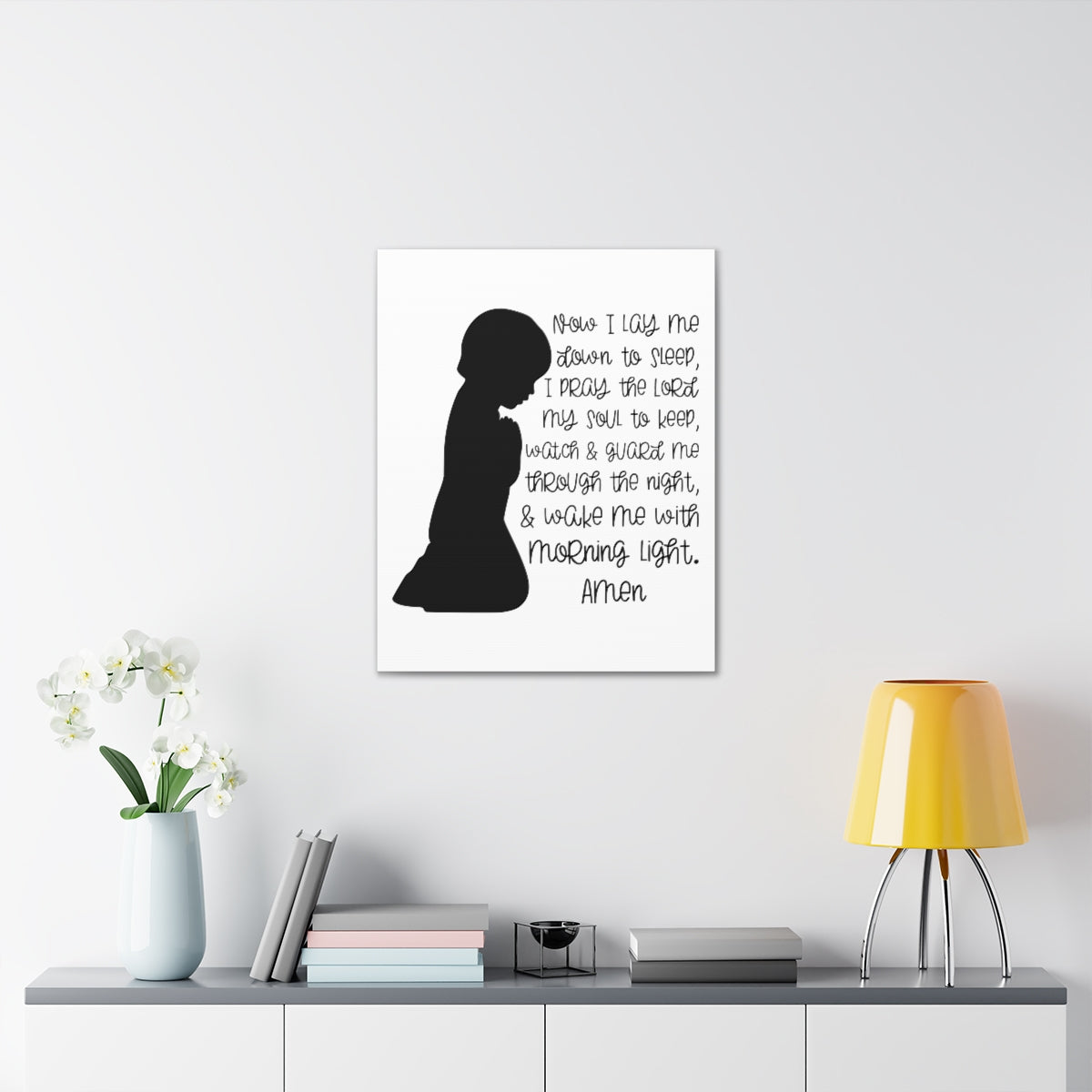 Scripture Walls Wake Me With Morning Psalms 4:8 Christian Wall Art Print Ready to Hang Unframed-Express Your Love Gifts