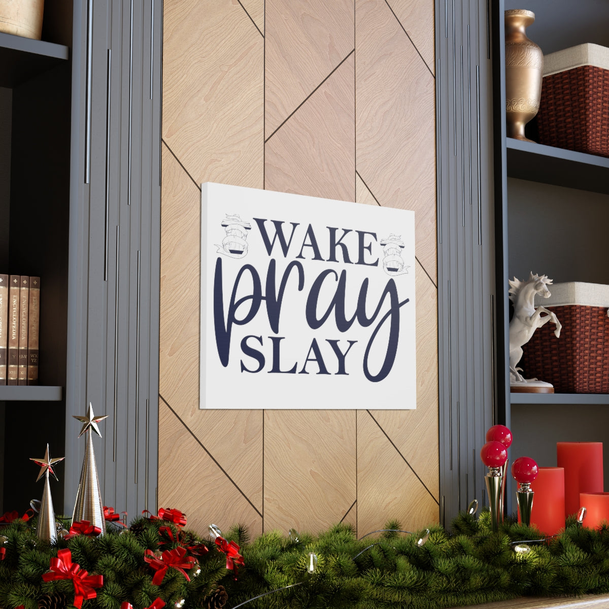 Scripture Walls Wake Pray & Slay Colossians 1:9 Christian Wall Art Print Ready to Hang Unframed-Express Your Love Gifts