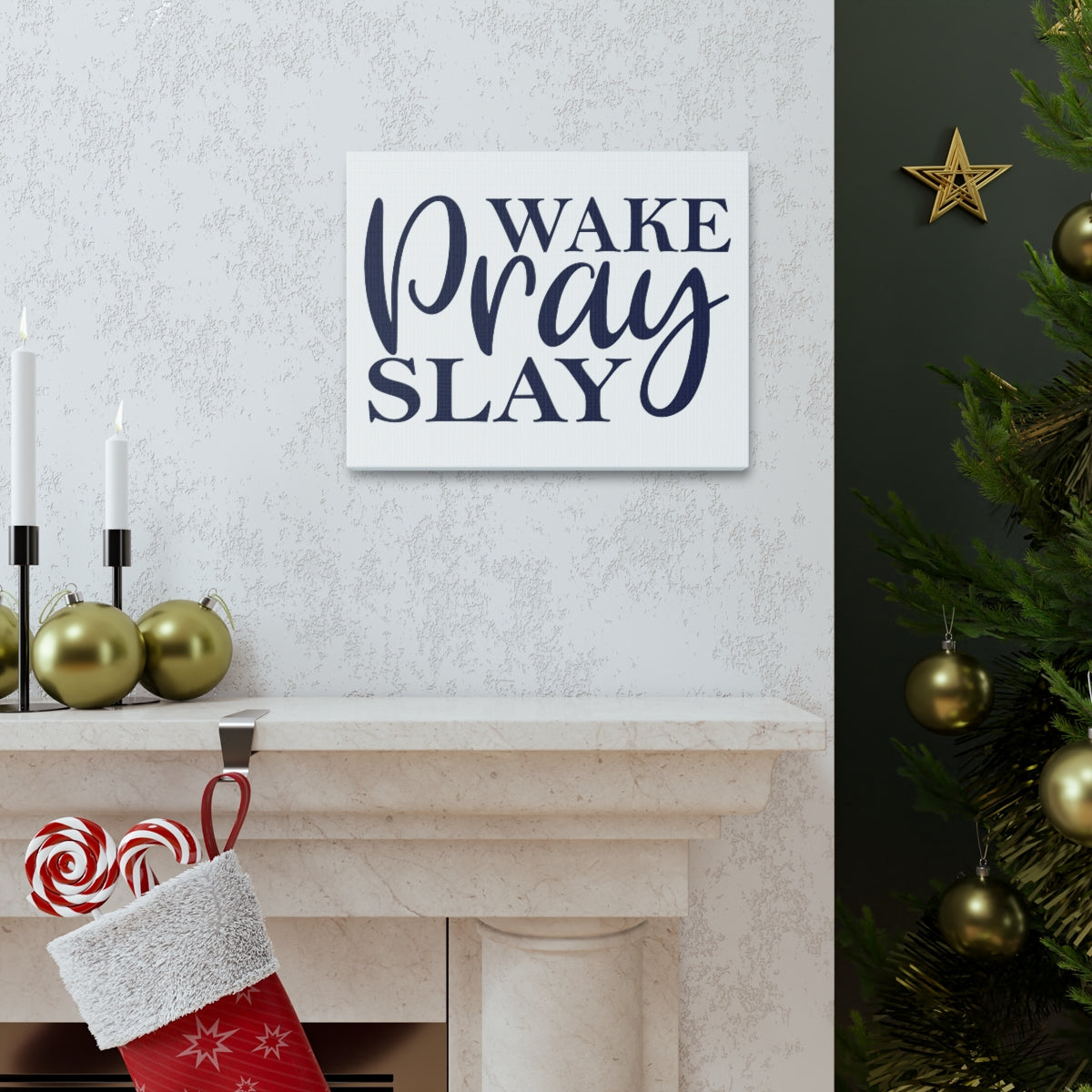Scripture Walls Wake Pray Slay 2 Timothy 1:3 Christian Wall Art Print Ready to Hang Unframed-Express Your Love Gifts