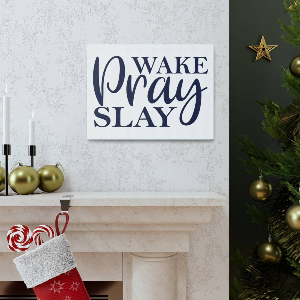 Scripture Walls Wake Pray Slay 2 Timothy 1:3 Christian Wall Art Print Ready to Hang Unframed-Express Your Love Gifts