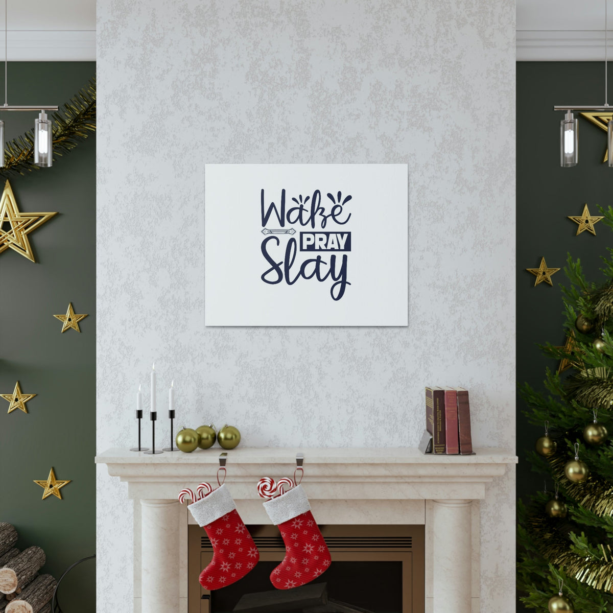 Scripture Walls Wake, Pray, Slay Luke 21:36 Christian Wall Art Bible Verse Print Ready to Hang Unframed-Express Your Love Gifts