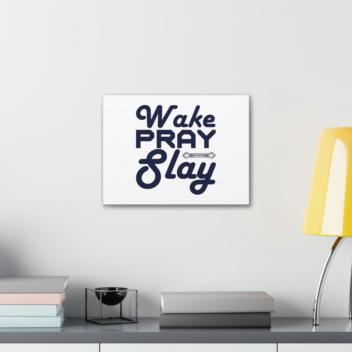 Scripture Walls Wake, Pray, Slay Luke 21:36 Ornament Bar Christian Wall Art Bible Verse Print Ready to Hang Unframed-Express Your Love Gifts