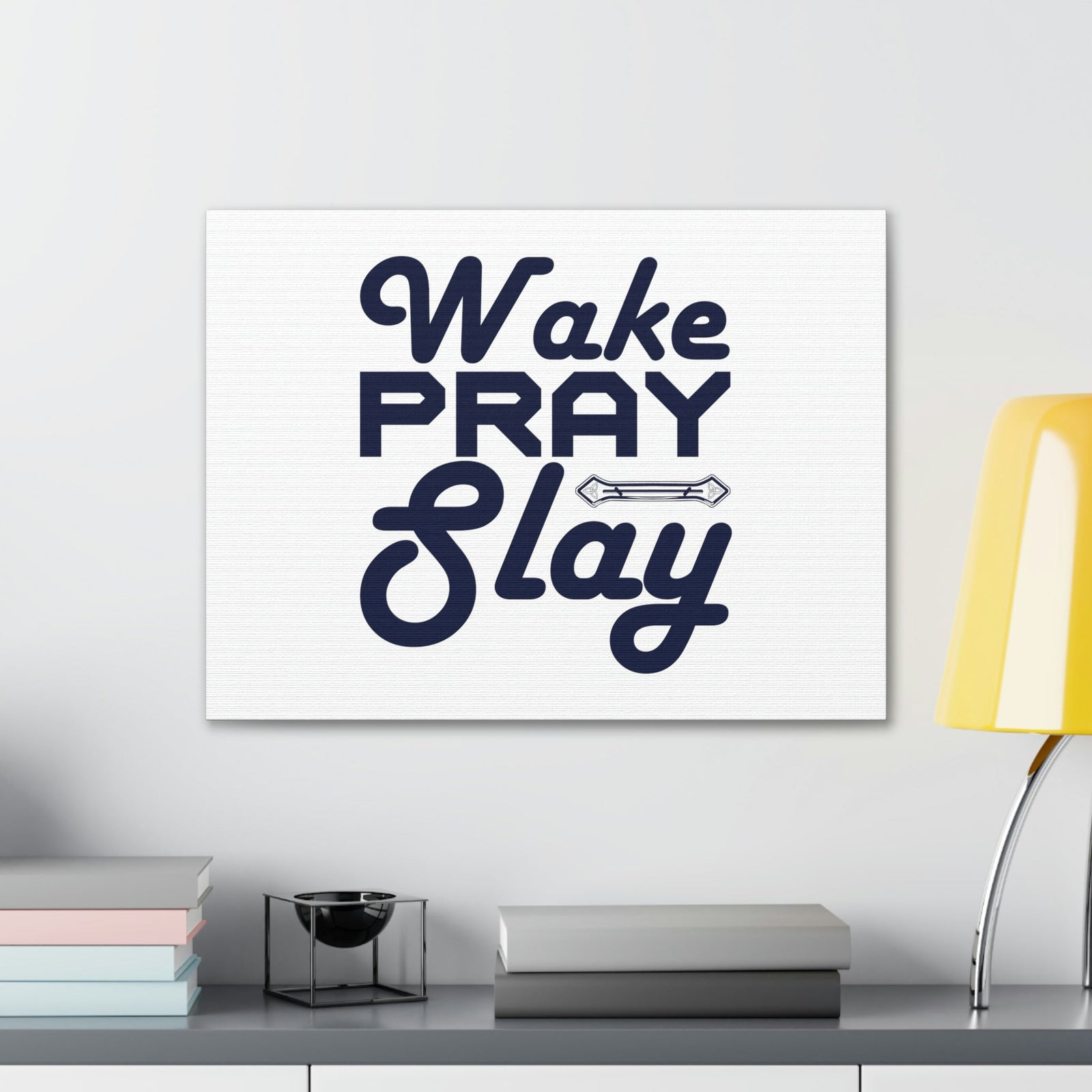 Scripture Walls Wake, Pray, Slay Luke 21:36 Ornament Bar Christian Wall Art Bible Verse Print Ready to Hang Unframed-Express Your Love Gifts