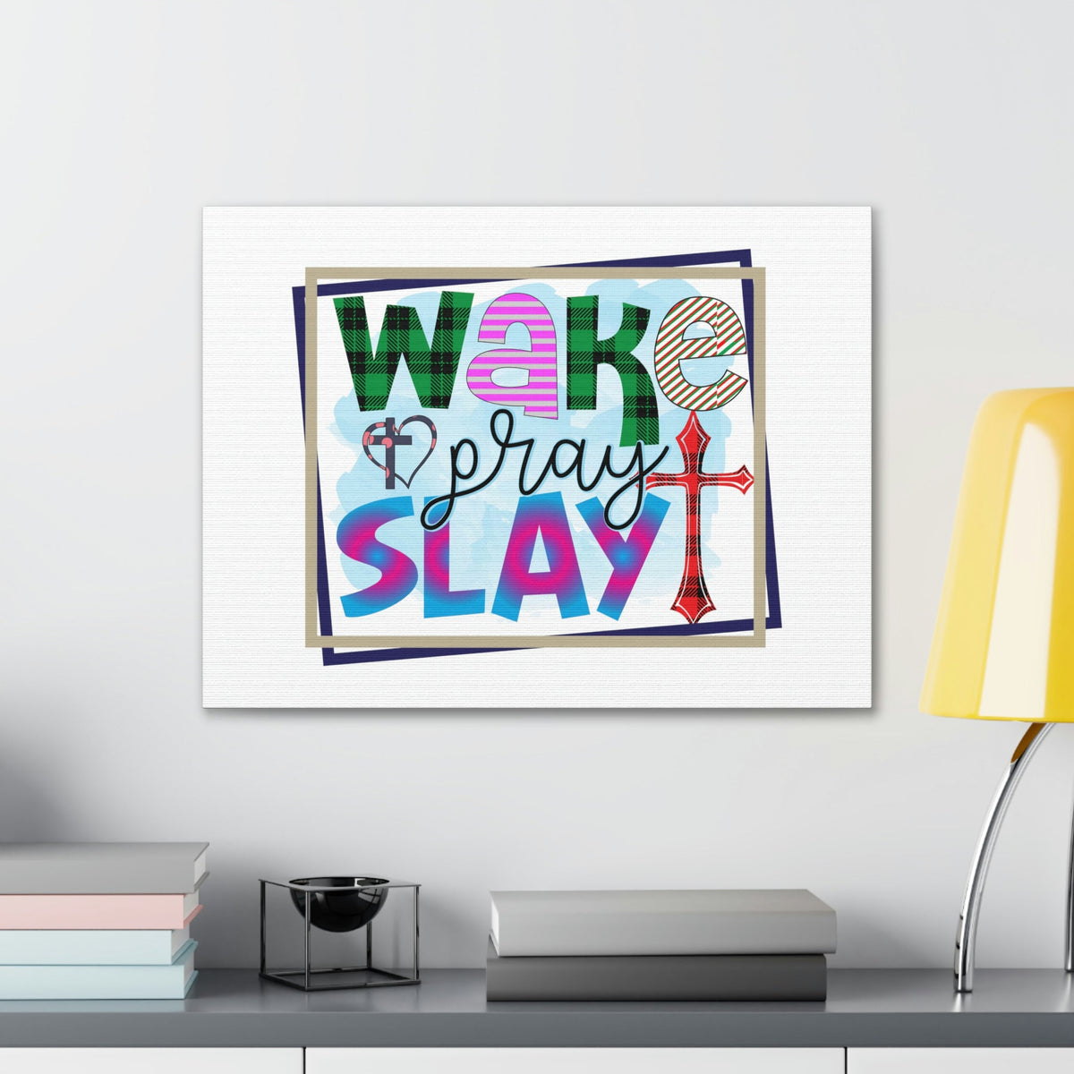 Scripture Walls Wake, Pray, Slay Luke 21:36 Square Christian Wall Art Bible Verse Print Ready to Hang Unframed-Express Your Love Gifts