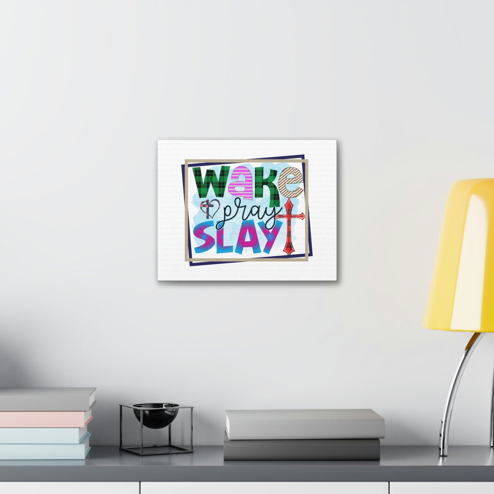 Scripture Walls Wake, Pray, Slay Luke 21:36 Square Christian Wall Art Bible Verse Print Ready to Hang Unframed-Express Your Love Gifts