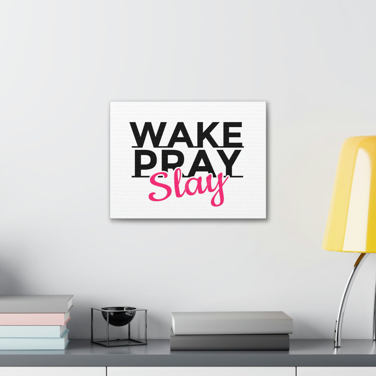 Scripture Walls Wake Pray Slay Psalm 143:8 Christian Wall Art Print Ready to Hang Unframed-Express Your Love Gifts