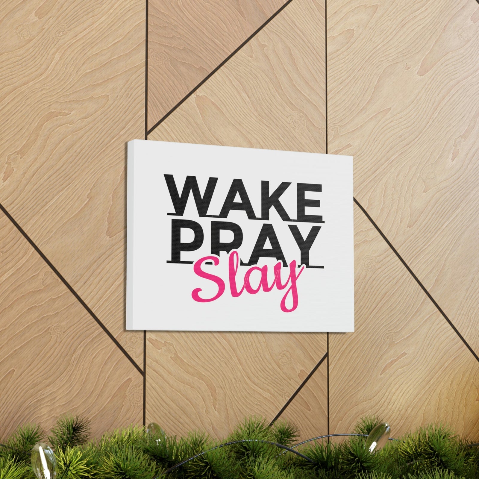 Scripture Walls Wake Pray Slay Psalm 143:8 Christian Wall Art Print Ready to Hang Unframed-Express Your Love Gifts