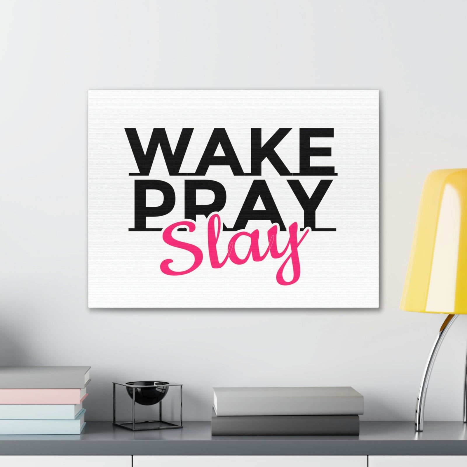 Scripture Walls Wake Pray Slay Psalm 143:8 Christian Wall Art Print Ready to Hang Unframed-Express Your Love Gifts