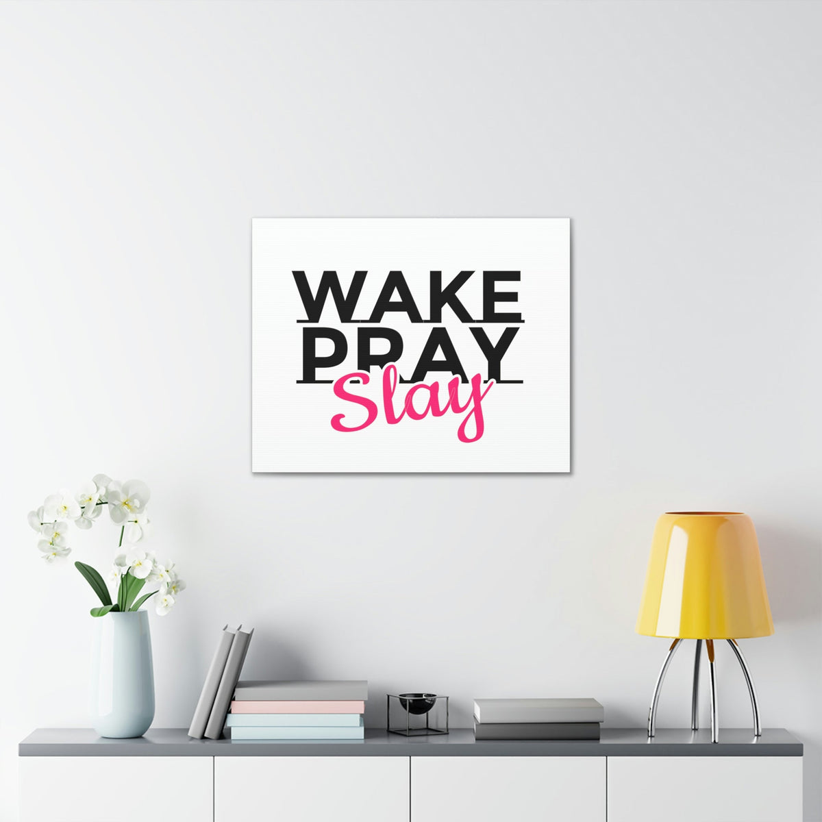 Scripture Walls Wake Pray Slay Psalm 143:8 Christian Wall Art Print Ready to Hang Unframed-Express Your Love Gifts