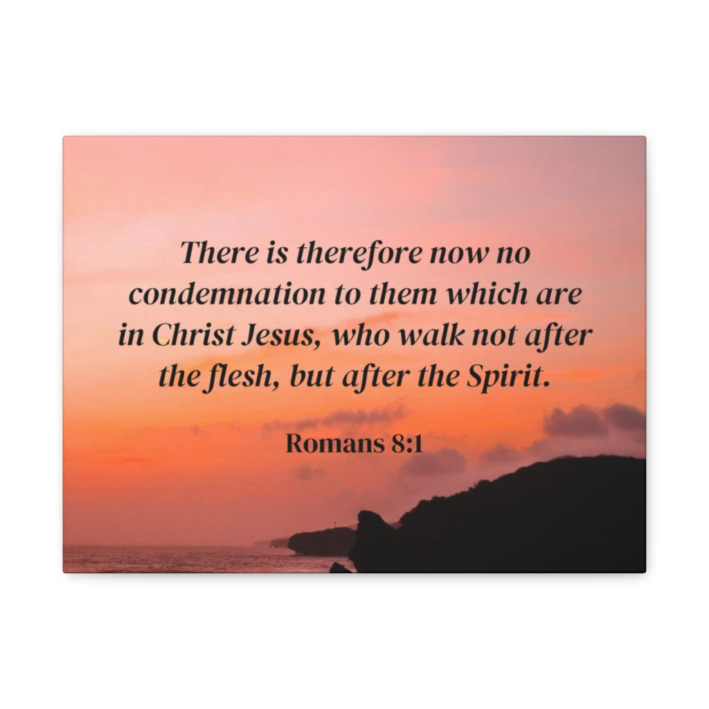 Scripture Walls Walk After The Spirit Romans 8:1 Bible Verse Canvas Christian Wall Art Ready to Hang Unframed-Express Your Love Gifts