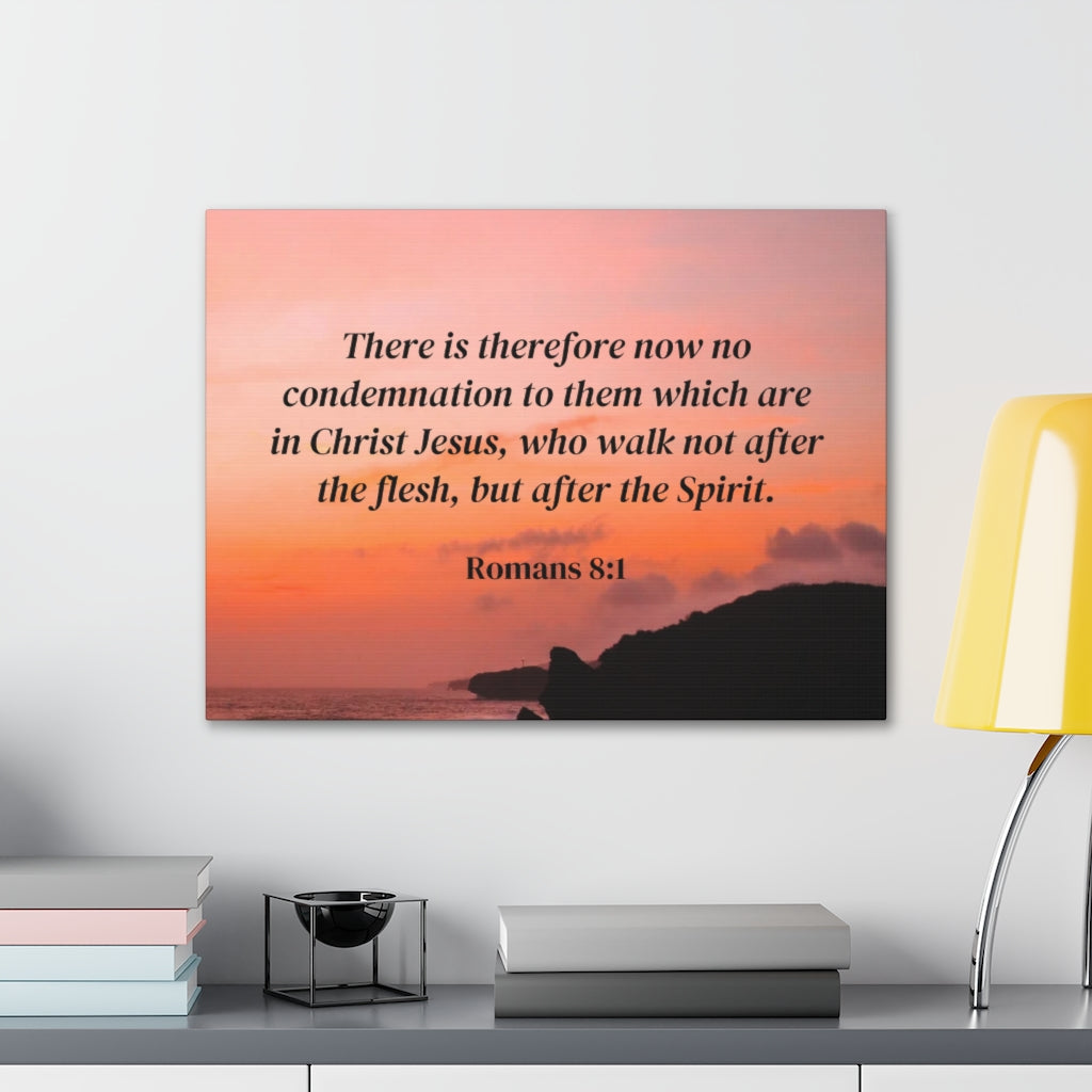 Scripture Walls Walk After The Spirit Romans 8:1 Bible Verse Canvas Christian Wall Art Ready to Hang Unframed-Express Your Love Gifts