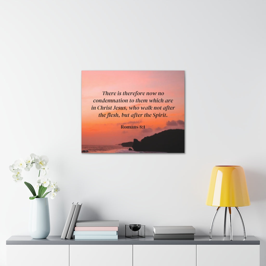 Scripture Walls Walk After The Spirit Romans 8:1 Bible Verse Canvas Christian Wall Art Ready to Hang Unframed-Express Your Love Gifts
