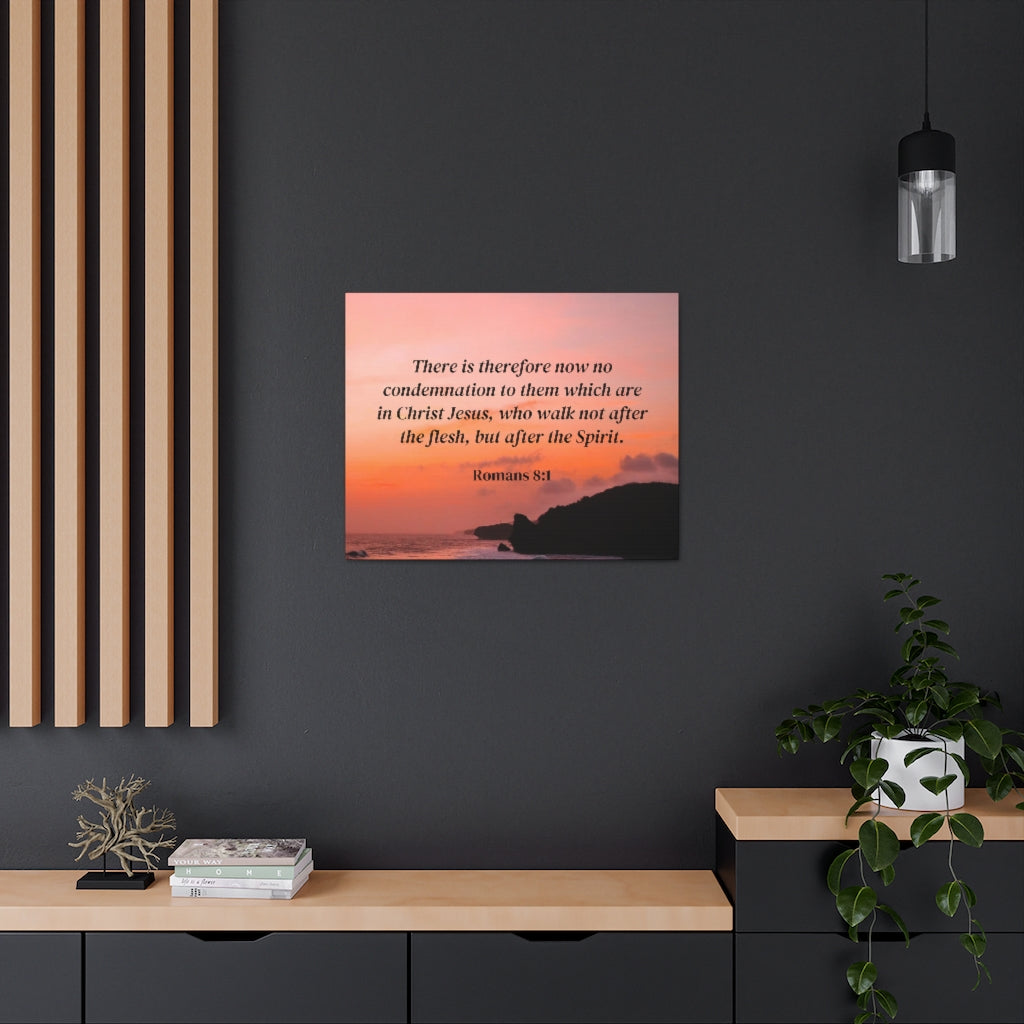 Scripture Walls Walk After The Spirit Romans 8:1 Bible Verse Canvas Christian Wall Art Ready to Hang Unframed-Express Your Love Gifts