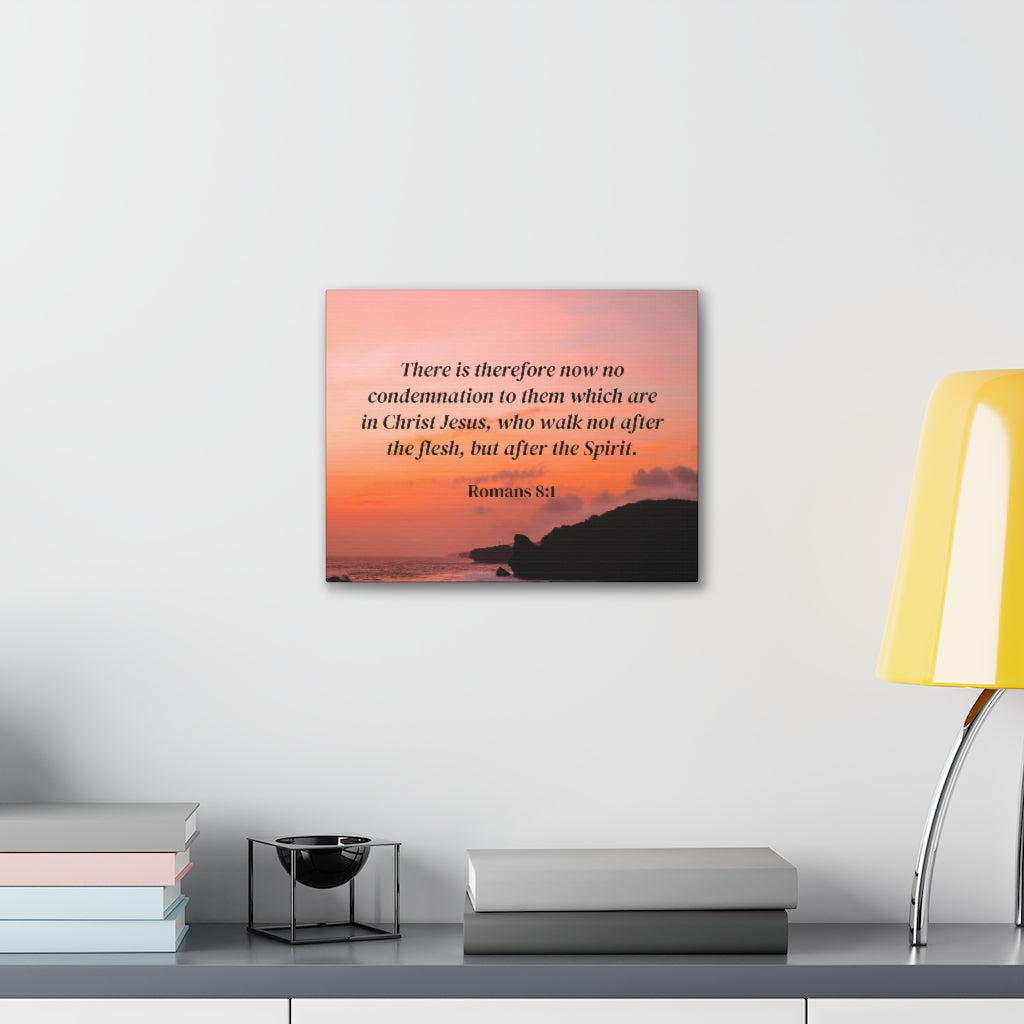 Scripture Walls Walk After The Spirit Romans 8:1 Bible Verse Canvas Christian Wall Art Ready to Hang Unframed-Express Your Love Gifts